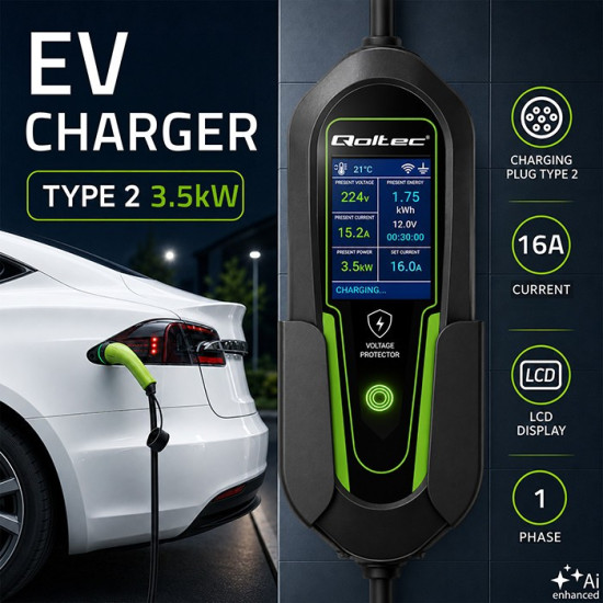 Ładowarka do EV i hybryd Typ2 | 3.5kW | 230V | SCHUKO 16A | Wi-Fi 