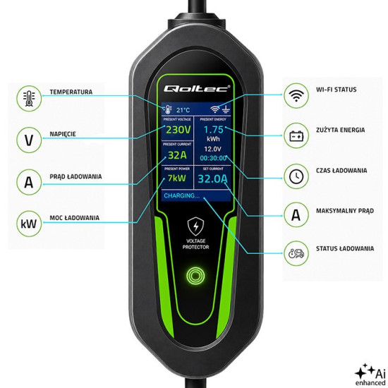 Ładowarka do EV i hybryd Typ2 | 7kW | 230V | CEE 32A | Wi-Fi 