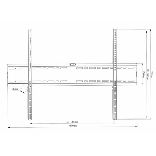 Uchwyt do TV LCD/LED/Multimedia 55-100'' 140KG AR-95 reg. Solid 33mm max VESA 900x600 