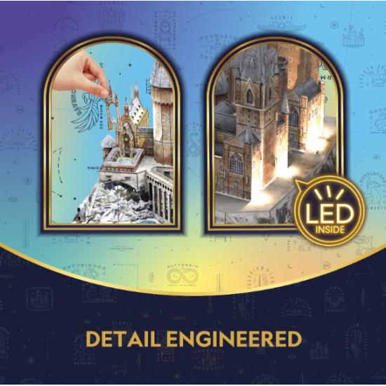 Puzzle 3D - Harry Potter Zamek Hogwart w śniegu LED 