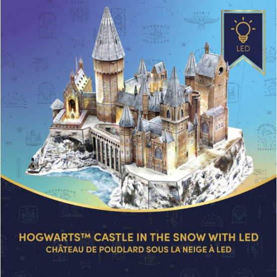 Puzzle 3D - Harry Potter Zamek Hogwart w śniegu LED 
