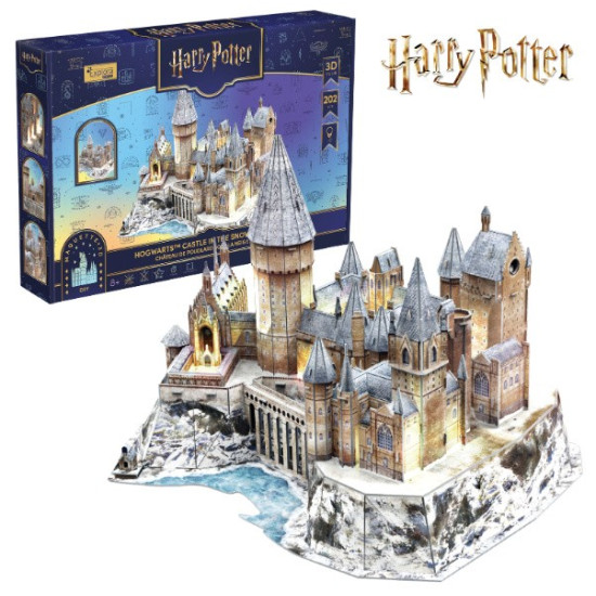 Puzzle 3D - Harry Potter Zamek Hogwart w śniegu LED 