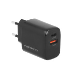 Ładowarka GaN 20W USB-C PD + USB-A (czarna)