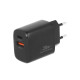 Ładowarka GaN 20W USB-C PD + USB-A (czarna)