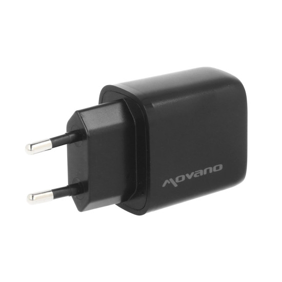 Ładowarka GaN 20W USB-C PD + USB-A (czarna)