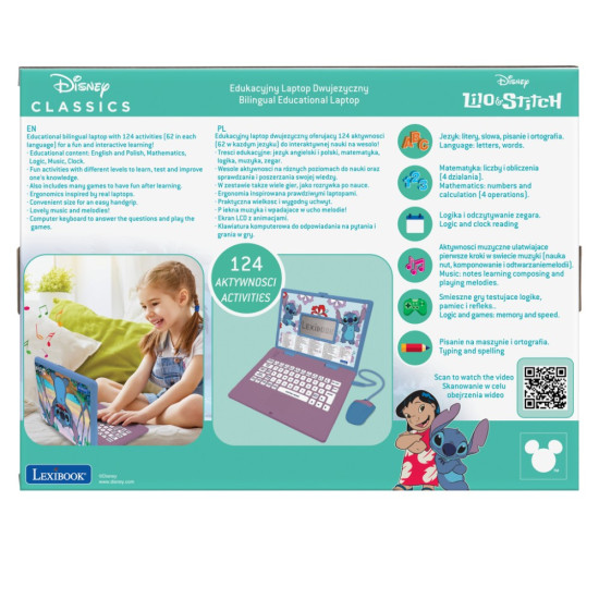 Laptop edukacyjny 124 funkcje Stitch 