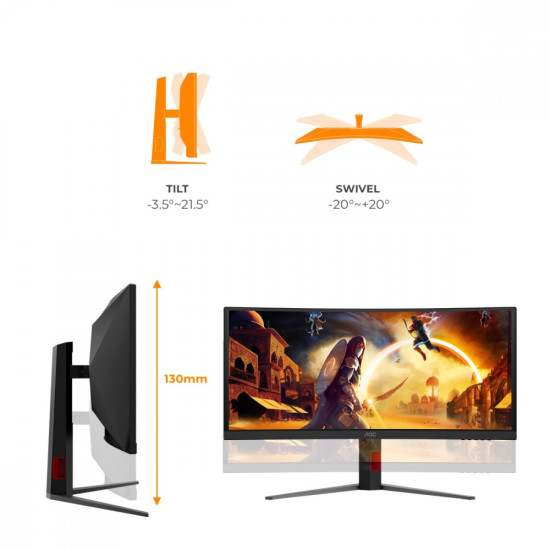 Monitor 34 cale CU34G4ZCA VA Curved 250Hz HDMIx2 DP HAS Głośniki