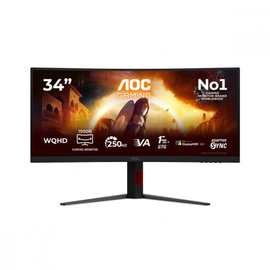 Monitor 34 cale CU34G4ZCA VA Curved 250Hz HDMIx2 DP HAS Głośniki