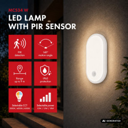 Lampa LED z czujnikiem ruchu PIR MCE534 W 