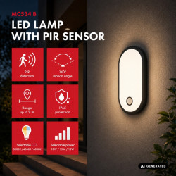 Lampa LED z czujnikiem ruchu PIR MCE534 B 