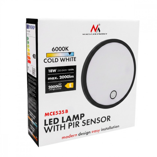 Lampa LED z czujnikiem ruchu PIR MCE535 B 
