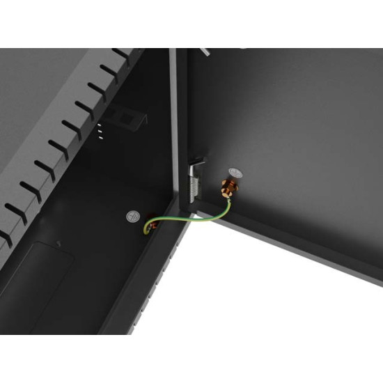 Szafa instalacyjna TPR 10 cali z płytą MESH 340x340x140mm czarna (złożona)