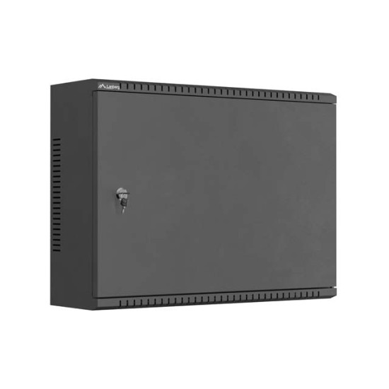 Szafa instalacyjna TPR 10 i 19 cali z płytą MESH 560x420x180 czarna (złożona)