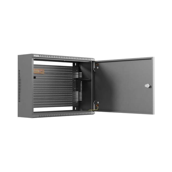 Szafa instalacyjna TPR 10 i 19 cali z płytą MESH 560x420x180 czarna (złożona)