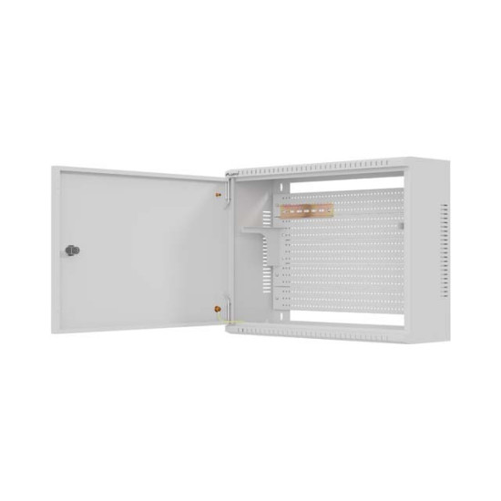 Szafa instalacyjna TPR 10 i 19 cali z płytą MESH 560x420x180mm szara (złożona)