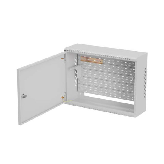 Szafa instalacyjna TPR 10 i 19 cali z płytą MESH 560x420x180mm szara (złożona)