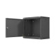 Szafa instalacyjna rack wisząca 19 cali 9U 540x350mm czarna drzwi pełen metal (flat pack)