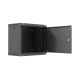 Szafa instalacyjna rack wisząca 19 cali 9U 540x350mm czarna drzwi pełen metal (flat pack)