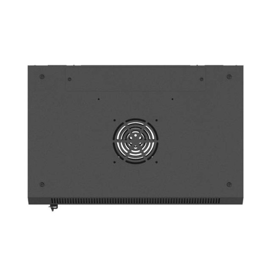 Szafa instalacyjna rack wisząca 19 cali 9U 540x350mm czarna drzwi pełen metal (flat pack)