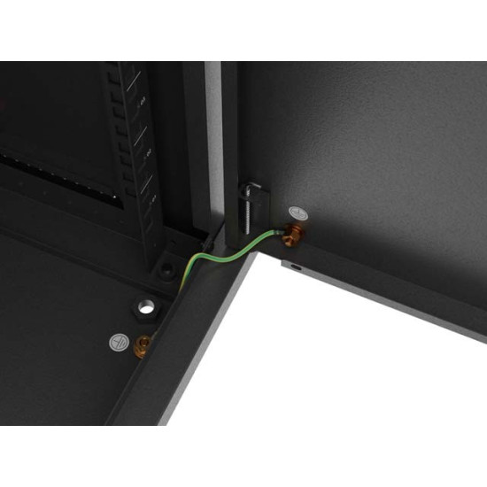 Szafa instalacyjna rack wisząca 19 cali 9U 540x350mm czarna drzwi pełen metal (flat pack)