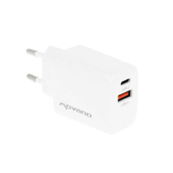 Ładowarka GaN 20W USB-C PD + USB-A (biała)