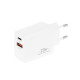 Ładowarka GaN 20W USB-C PD + USB-A (biała)