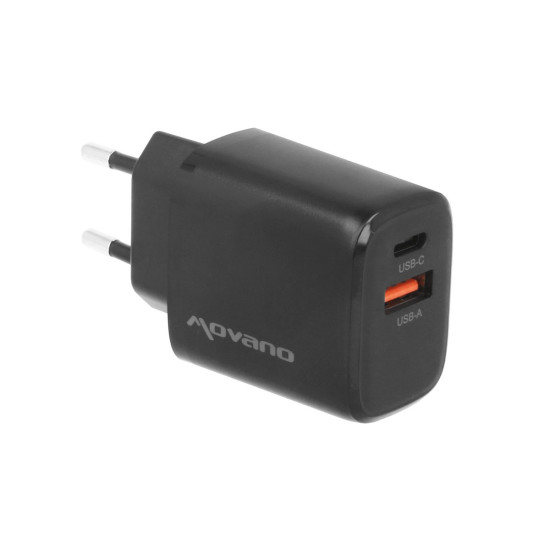 Ładowarka GaN 30W USB-C PD + USB-A (czarna)