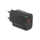 Ładowarka GaN 30W USB-C PD + USB-A (czarna)