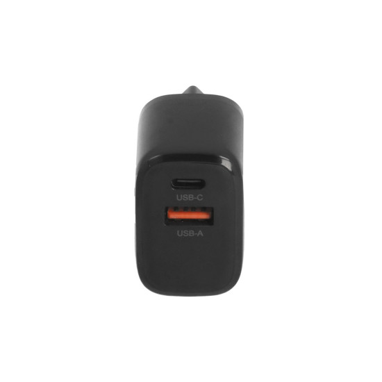 Ładowarka GaN 30W USB-C PD + USB-A (czarna)