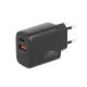 Ładowarka GaN 30W USB-C PD + USB-A (czarna)