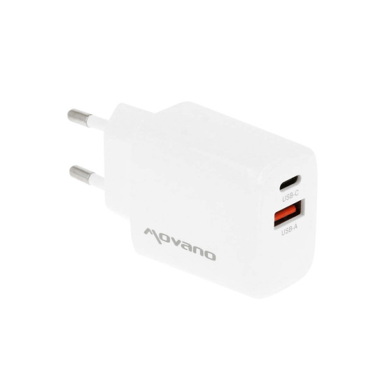 Ładowarka GaN 30W USB-C PD + USB-A (biała)