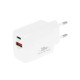 Ładowarka GaN 30W USB-C PD + USB-A (biała)