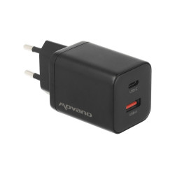 Ładowarka GaN 45W USB-C PD + USB-A (czarna)