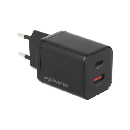 Ładowarka GaN 45W USB-C PD + USB-A (czarna)