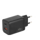 Ładowarka GaN 45W USB-C PD + USB-A (czarna)