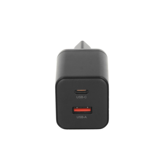 Ładowarka GaN 45W USB-C PD + USB-A (czarna)