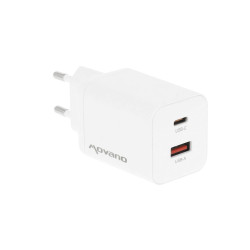 Ładowarka GaN 45W USB-C PD + USB-A (biała)
