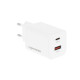 Ładowarka GaN 45W USB-C PD + USB-A (biała)