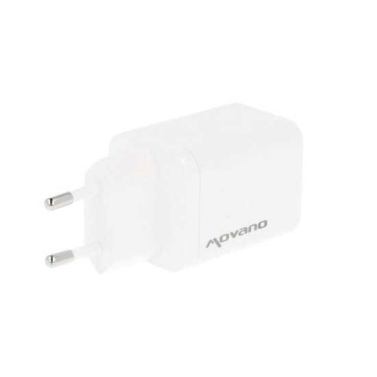 Ładowarka GaN 45W USB-C PD + USB-A (biała)