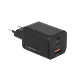Ładowarka GaN 65W 2x USB-C PD + USB-A (czarna)