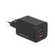 Ładowarka GaN 65W 2x USB-C PD + USB-A (czarna)