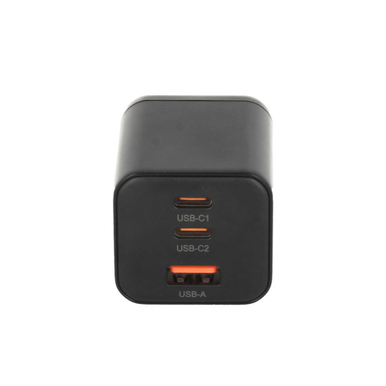 Ładowarka GaN 65W 2x USB-C PD + USB-A (czarna)