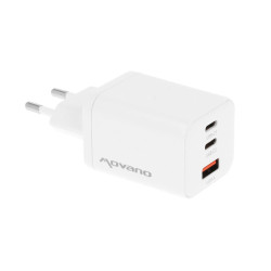 Ładowarka GaN 65W 2x USB-C PD + USB-A (biała)
