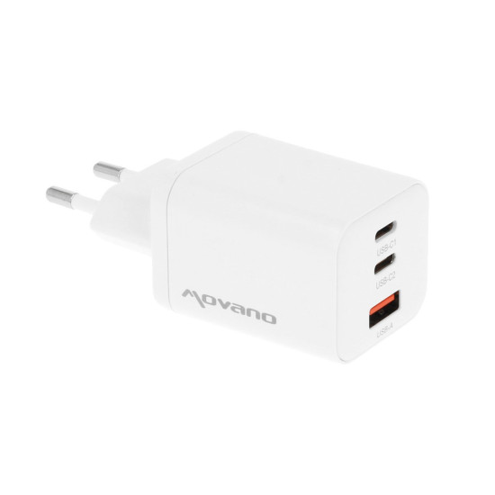 Ładowarka GaN 65W 2x USB-C PD + USB-A (biała)
