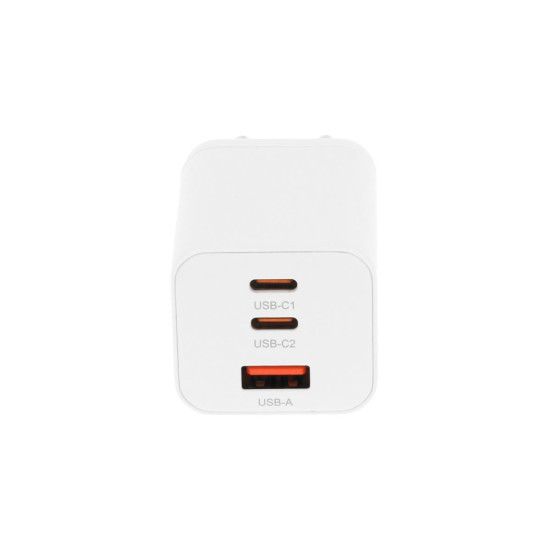 Ładowarka GaN 65W 2x USB-C PD + USB-A (biała)