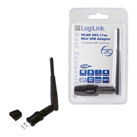 Karta WLAN 802.11ac USB2.0, z anteną