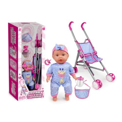 Lalka Natalia - Bobas z wózkiem 30 cm 