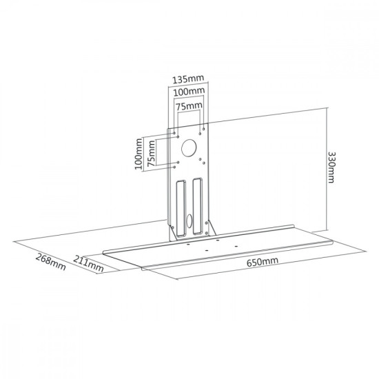 Uchwyt na klawiaturę MC-756 VESA 75x75, 100x100 - dodatek do uchwytów monitora