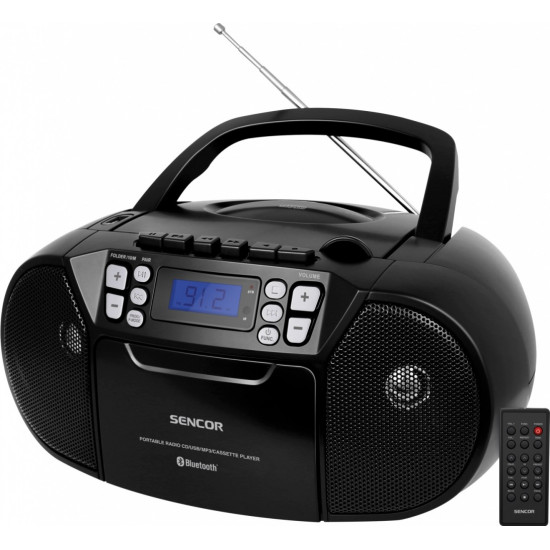 Radiomagnetofon z CD SPT 3907B czarny MP3, USB, AUX, Bluethooth 