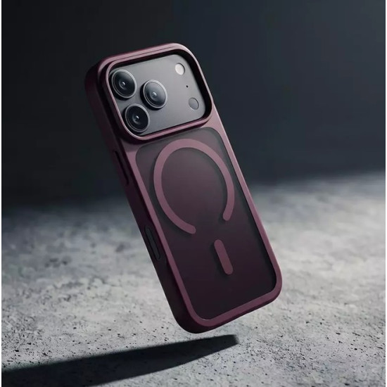Etui Matte Magnetic MagSafe iPhone 18 Pro / iPhone 17 Pro burgundowe